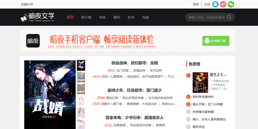 暗夜文学网官网截图
